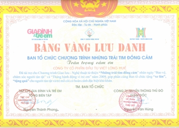 Bảng Vàng Lưu Danh Trái Tim Đồng Cảm