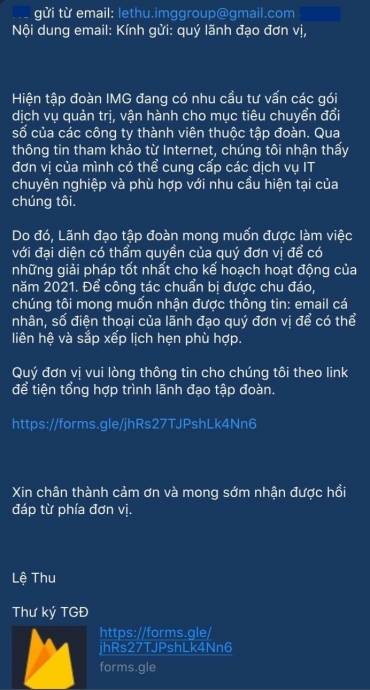 CẢNH BÁO VỀ VIỆC MẠO DANH THÔNG TIN CÔNG TY CỔ PHẦN ĐẦU TƯ IMG ĐỂ LỪA ĐẢO