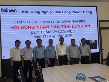 CHÀO ĐÓN ĐOÀN ĐẠI BIỂU HỘI ĐỒNG NHÂN DÂN TỈNH LONG AN ĐẾN THĂM VÀ LÀM VIỆC KHU CÔNG NGHIỆP CẦU CẢNG PHƯỚC ĐÔNG LONG AN THÁNG 9 - 2020