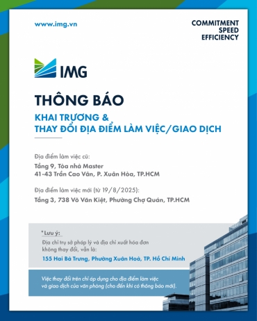 THÔNG BÁO KHAI TRƯƠNG & THAY ĐỔI ĐỊA ĐIỂM LÀM VIỆC/GIAO DỊCH